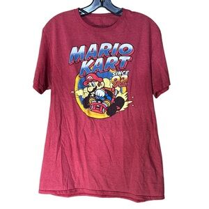 Mario Kart Nintendo VTG Since 92 Red Graphic Tee Short Sleeve - Size L